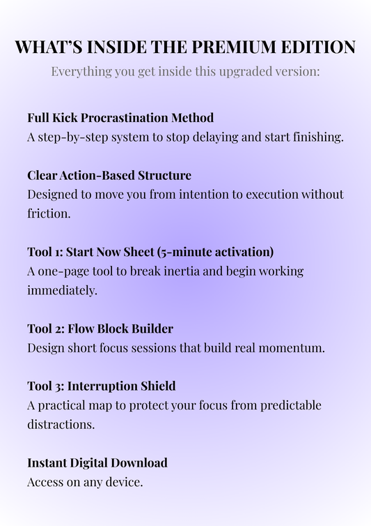 Kick Procrastination Working From Home - Premium PDF Edition