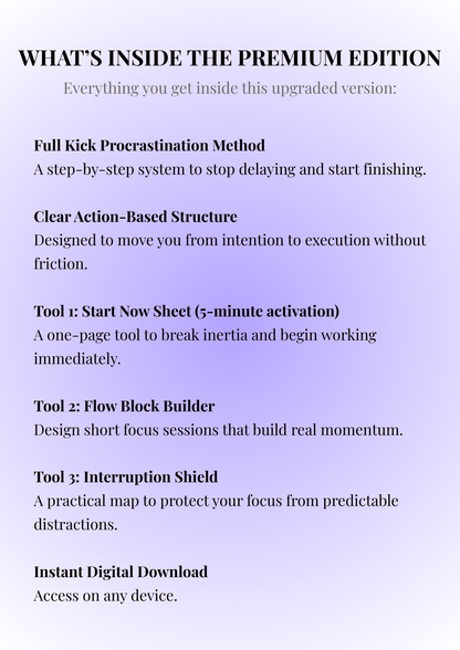 Kick Procrastination Working From Home - Premium PDF Edition