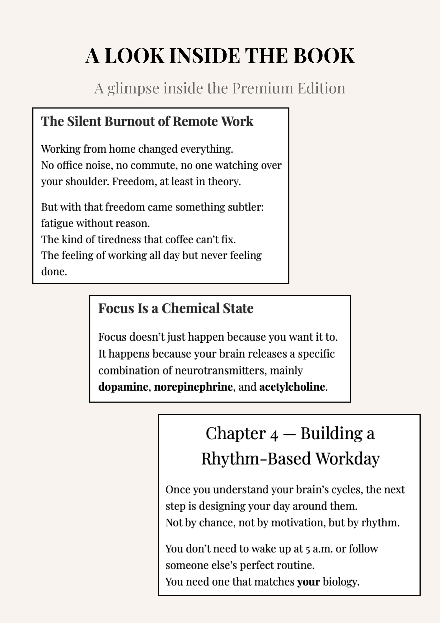 Preview of sample pages from the The Remote Rhythm Premium Edition.